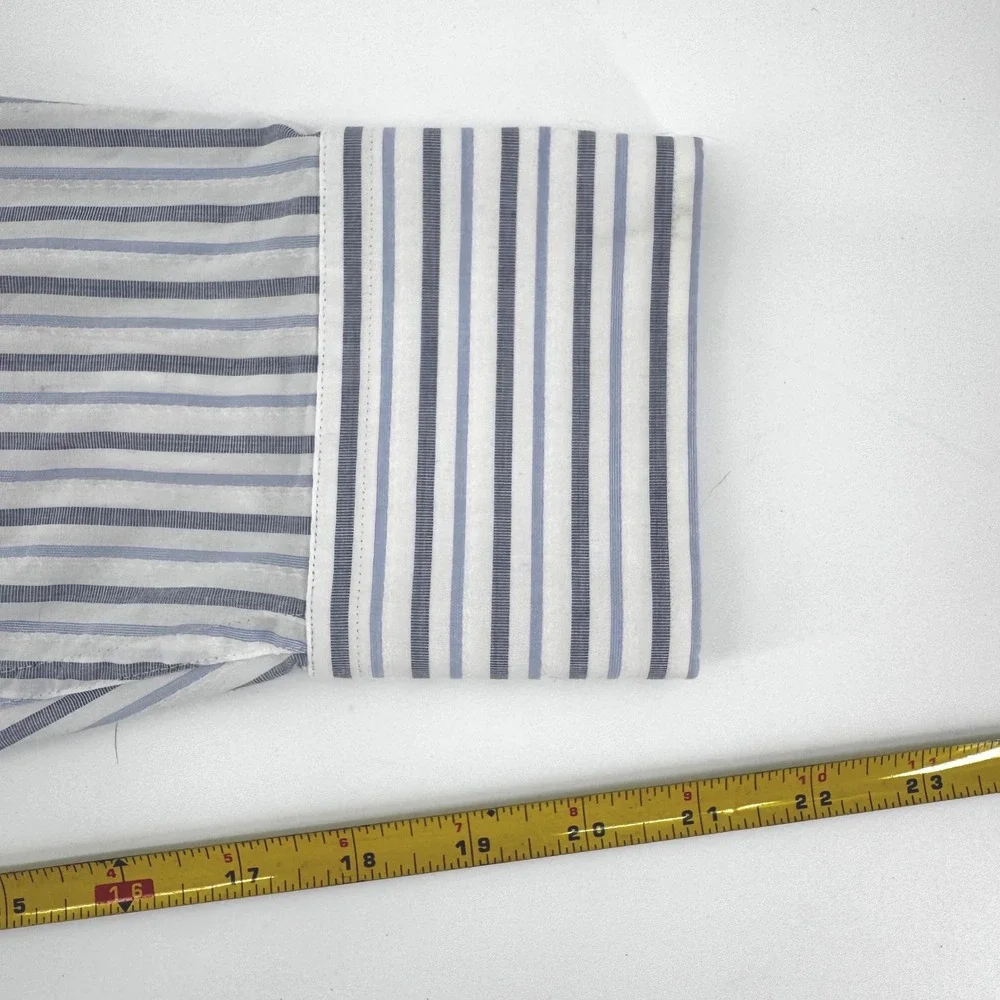 Banana Republic‎ Mens XL Blue Grey Striped Dress Shirt Long Sleeve Button Down